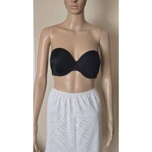 Victoria Secret Bra Lined Strapless black Body by Victoria IPEX Underwire 34D